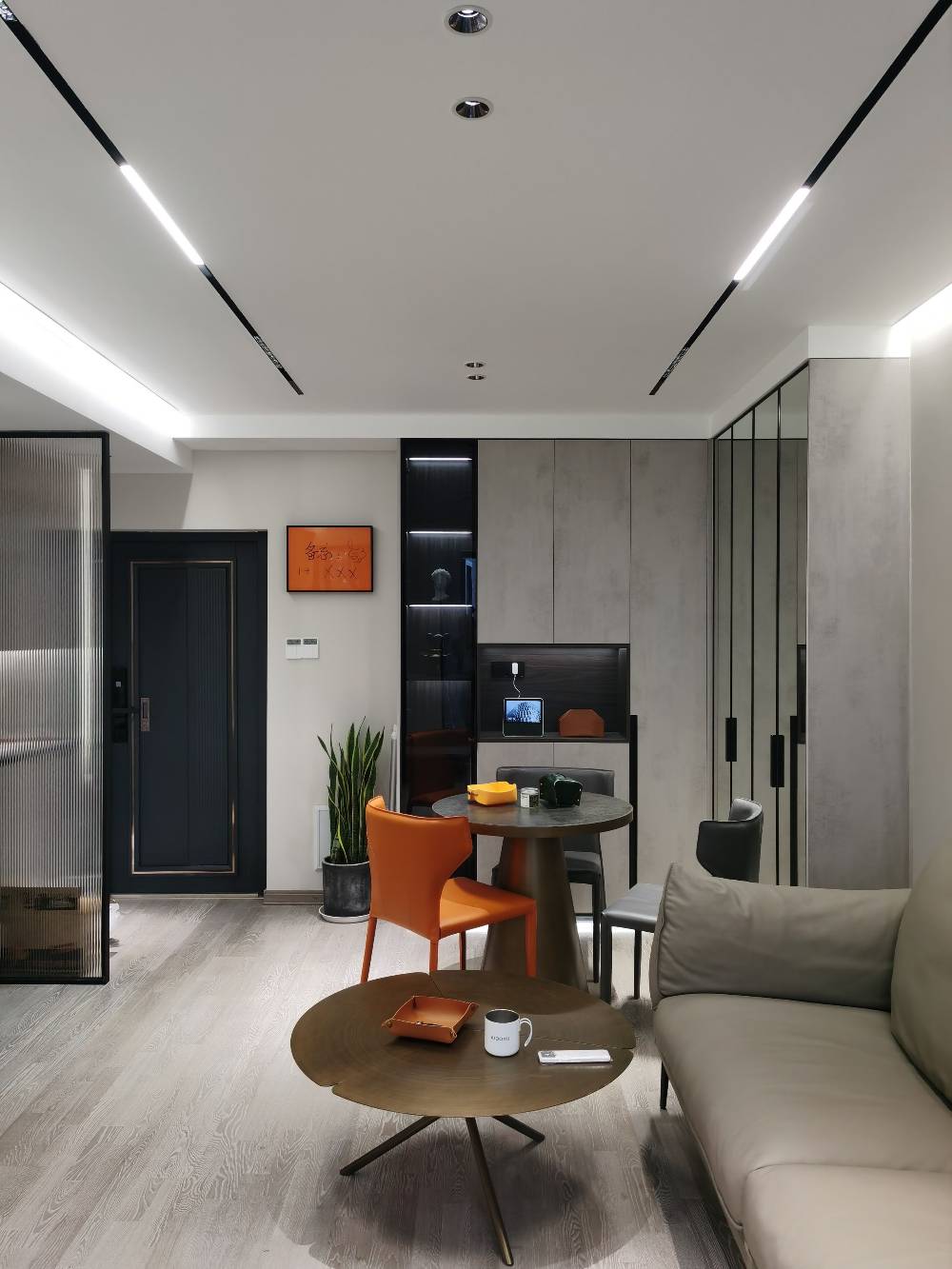 嘉定区绿地新江桥城56平米平现代简约风格一室户装修效果图