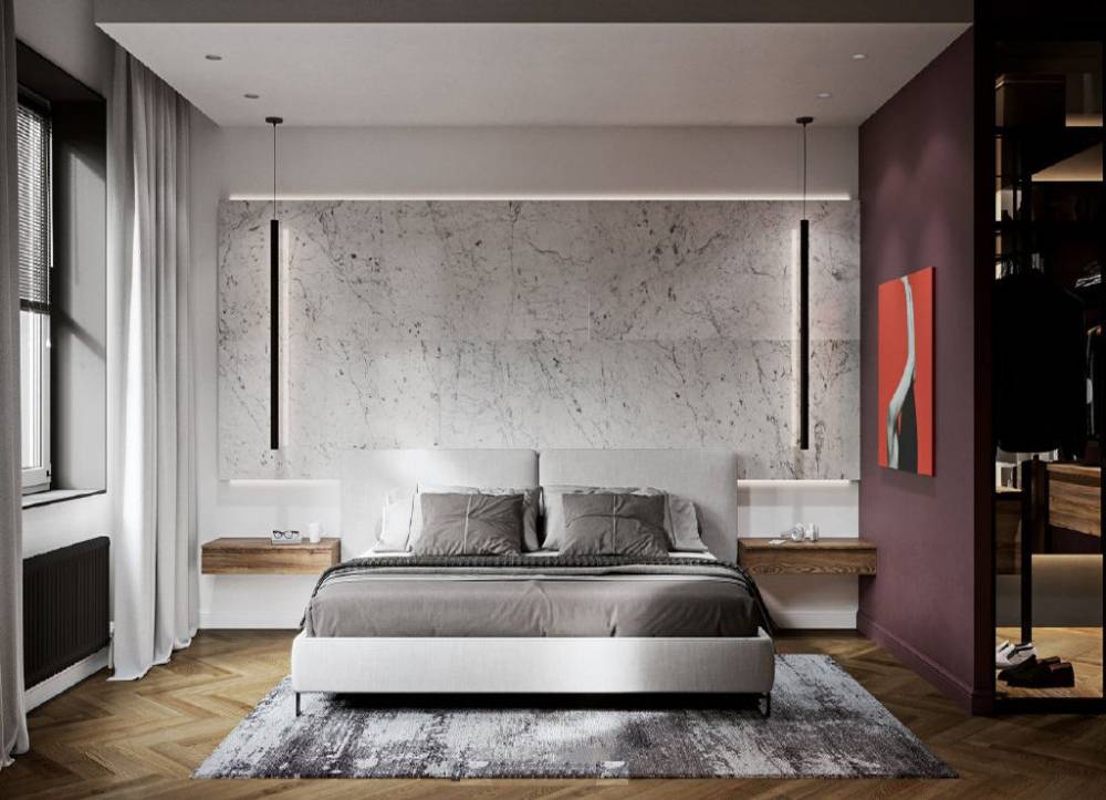 静安区心族公寓109平米平现代简约风格两室户装修效果图