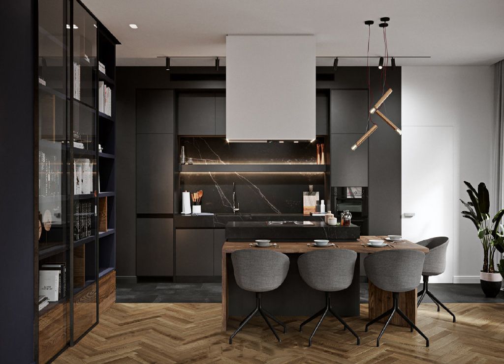 静安区心族公寓109平米平现代简约风格两室户装修效果图