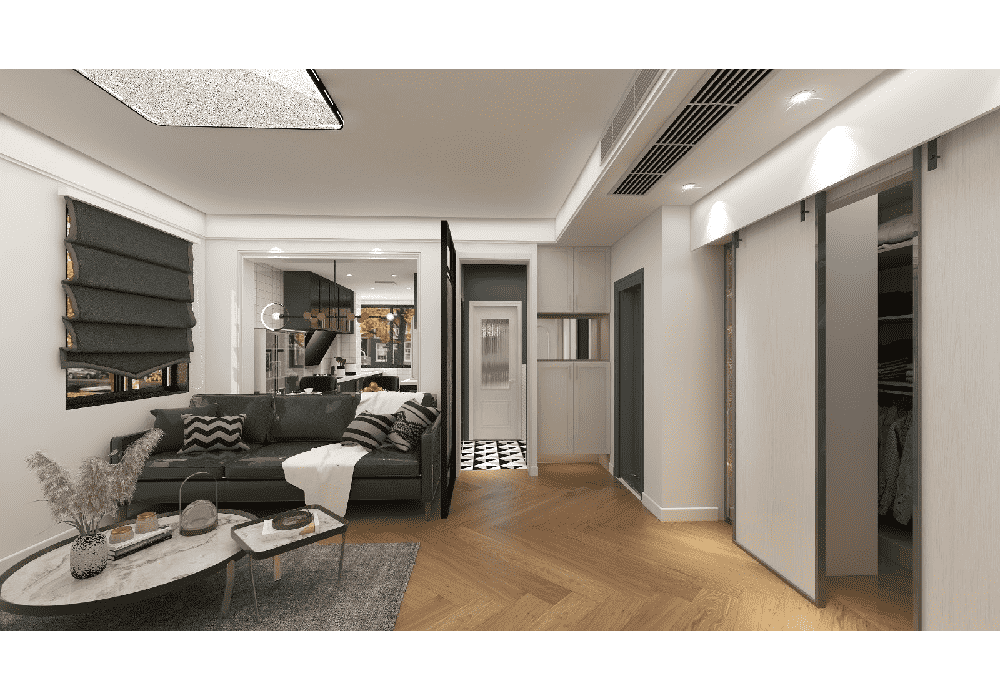 宝山区怡华苑90平米平美式风格两室户装修效果图