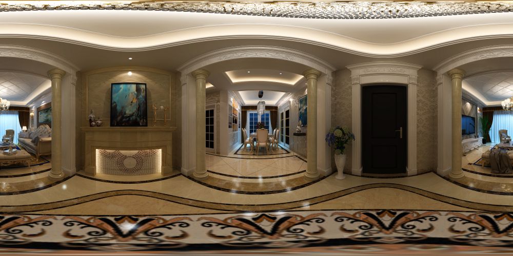 嘉定区常发豪庭国际180平欧式风格四室户装修效果图
