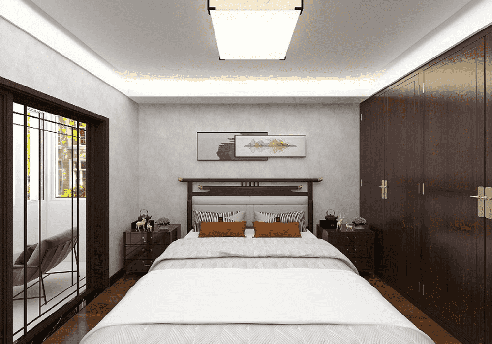 杨浦区双喜家园90平米平中式风格两室户装修效果图