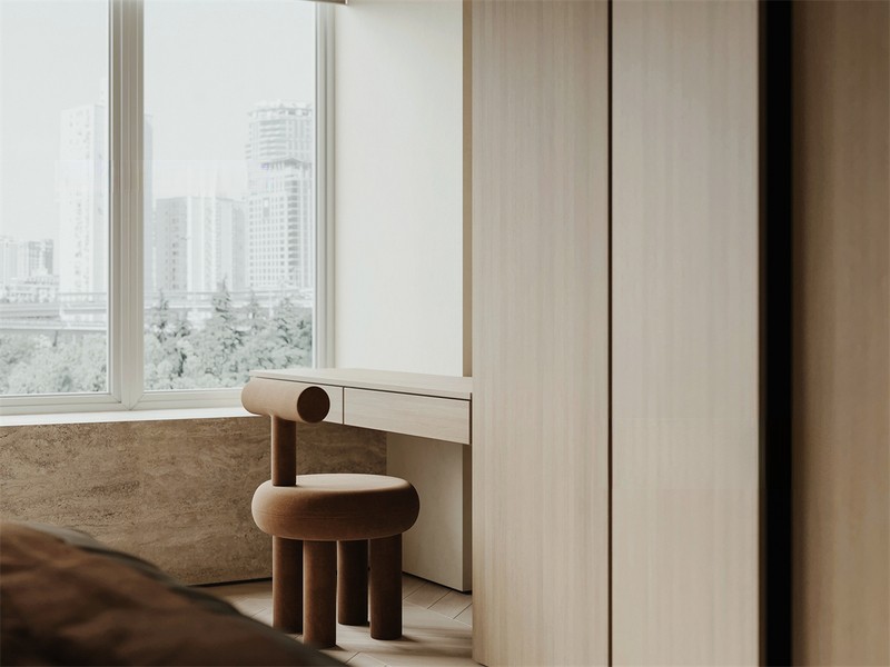 上海浦东东和公寓189平极简风格三居室卧室装修效果图