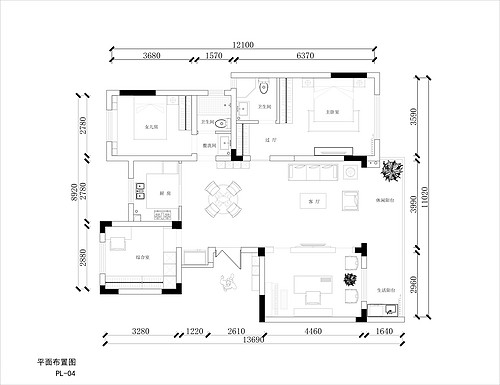 上海壹号院132平住宅户型图