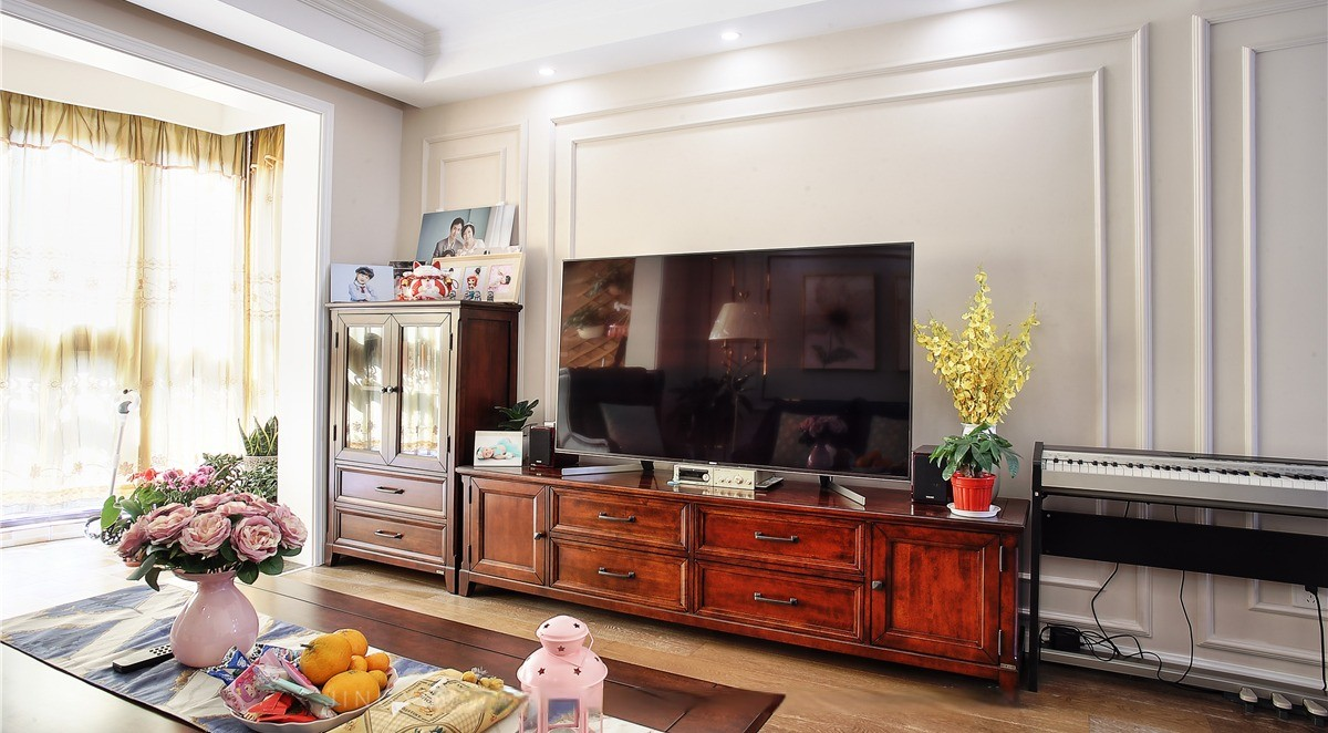 杨浦区富天苑152平美式风格三室两厅装修效果图
