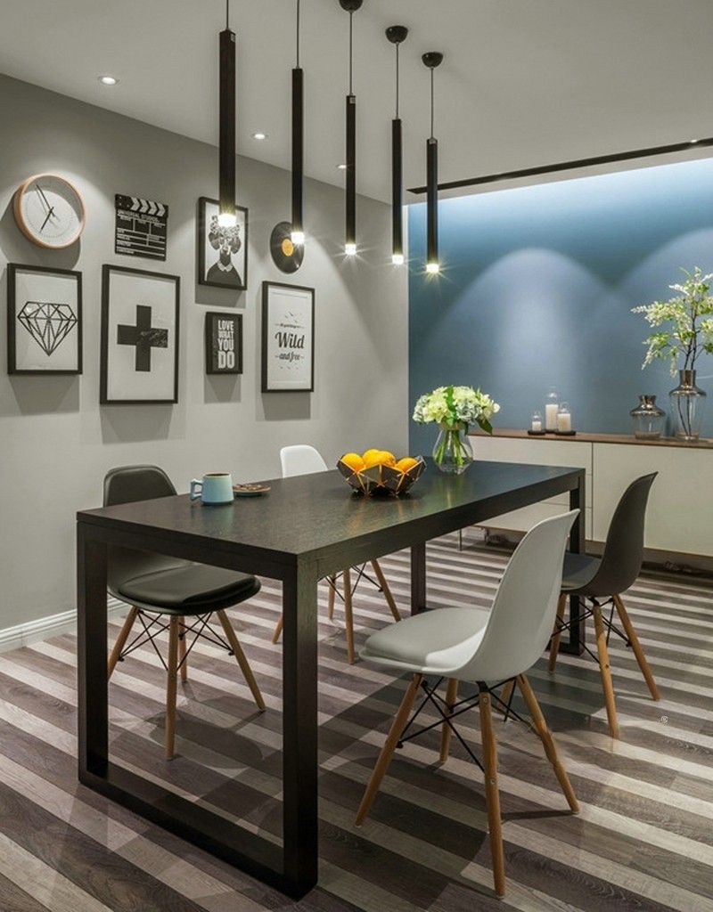 上海虹湾75平现代简约风格二居室餐厅装修效果图