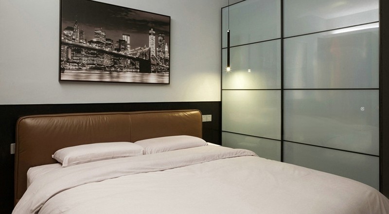 上海虹湾75平现代简约风格二居室卧室装修效果图