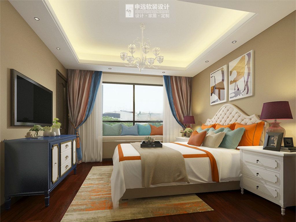 浦东锦绣前城155平新古典风格大平层卧室装修效果图