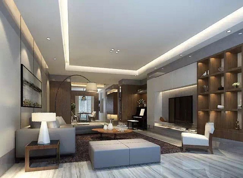 上海尚汇豪庭168平现代简约风格住宅客厅装修效果图