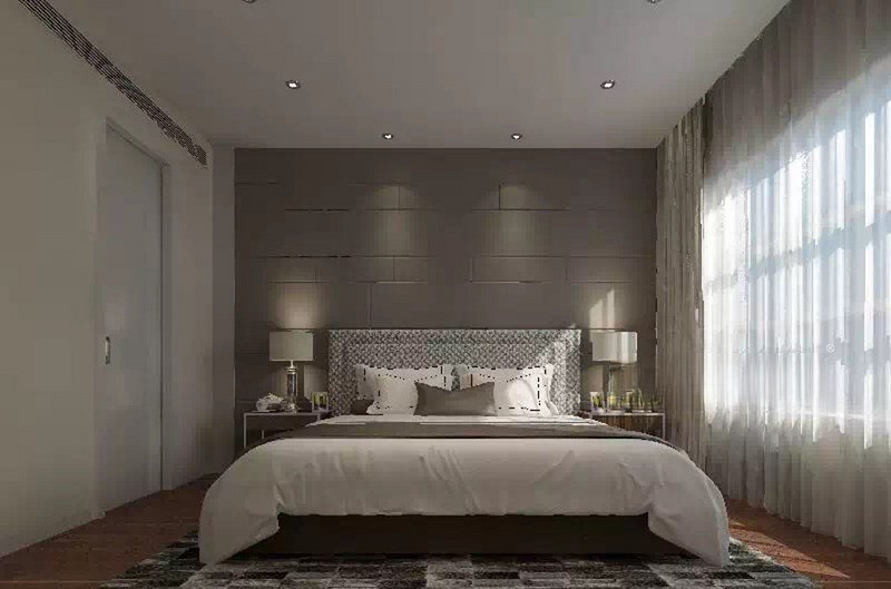上海尚汇豪庭168平现代简约风格住宅卧室装修效果图