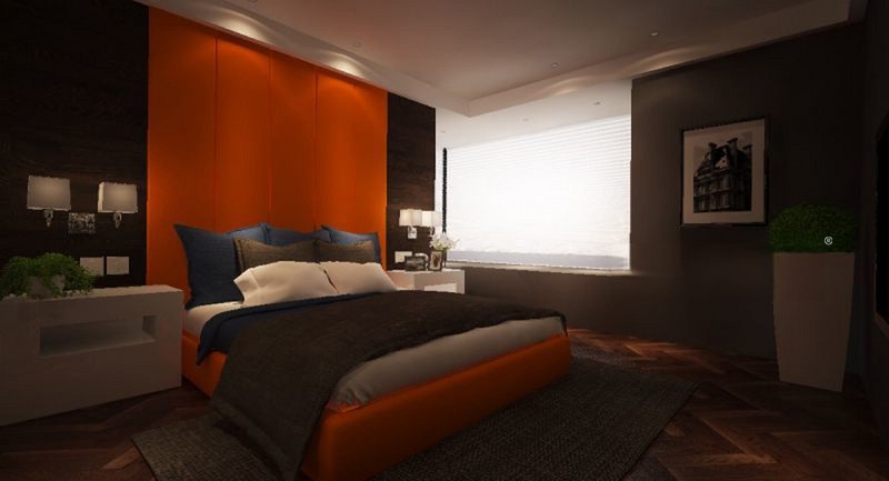 上海金地自在城110平现代简约风格住宅卧室装修效果图