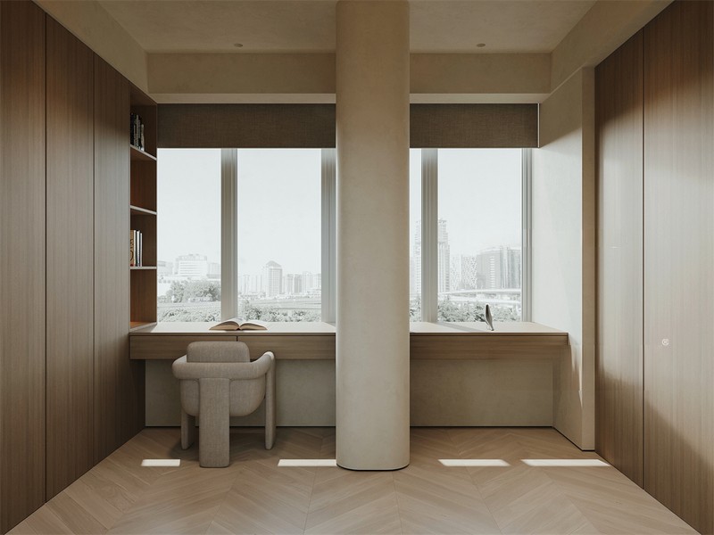 上海浦东东和公寓189平极简风格三居室书房装修效果图