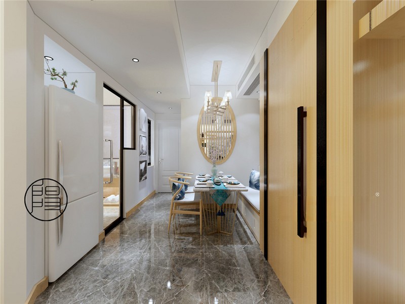 上海浦东东田公寓75平新中式风格住宅餐厅装修效果图