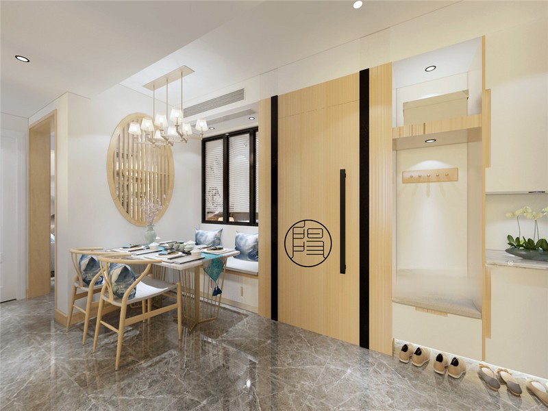 上海浦东东田公寓75平新中式风格住宅餐厅装修效果图