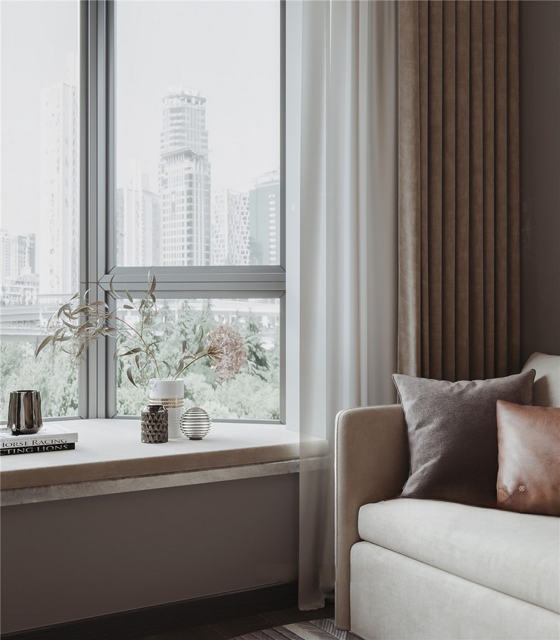 上海海逸公寓130平现代简约风格二居室客厅装修效果图