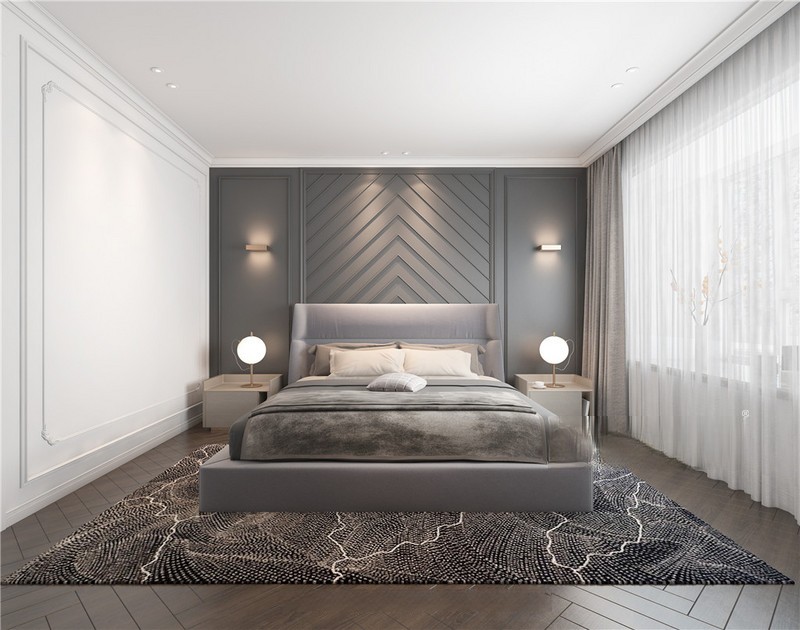 上海上海汇龙新城128平法式风格住宅卧室装修效果图