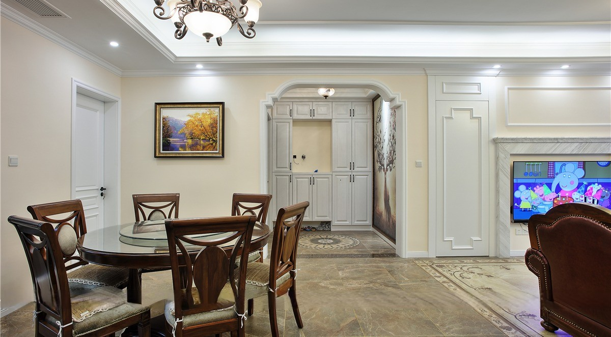 嘉定区大成名庭151平美式风格三室两厅装修效果图