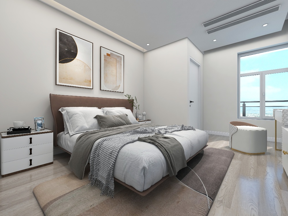浦东雍景台110现代轻奢一室一厅卧室装修效果图