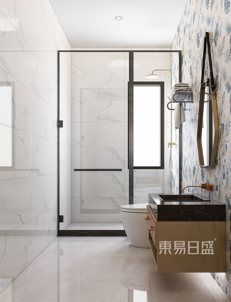 上海浦东御沁园140平轻奢风格三居室卫生间装修效果图