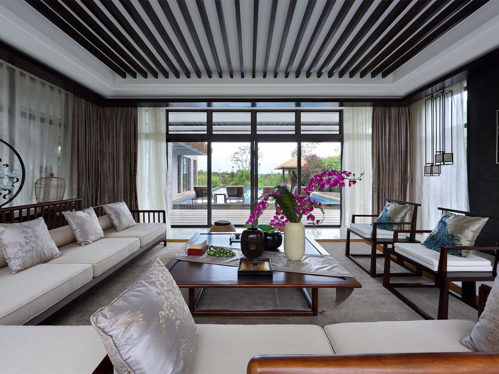 杨浦区橡树湾270平现代轻奢风格联排别墅客厅装修效果图