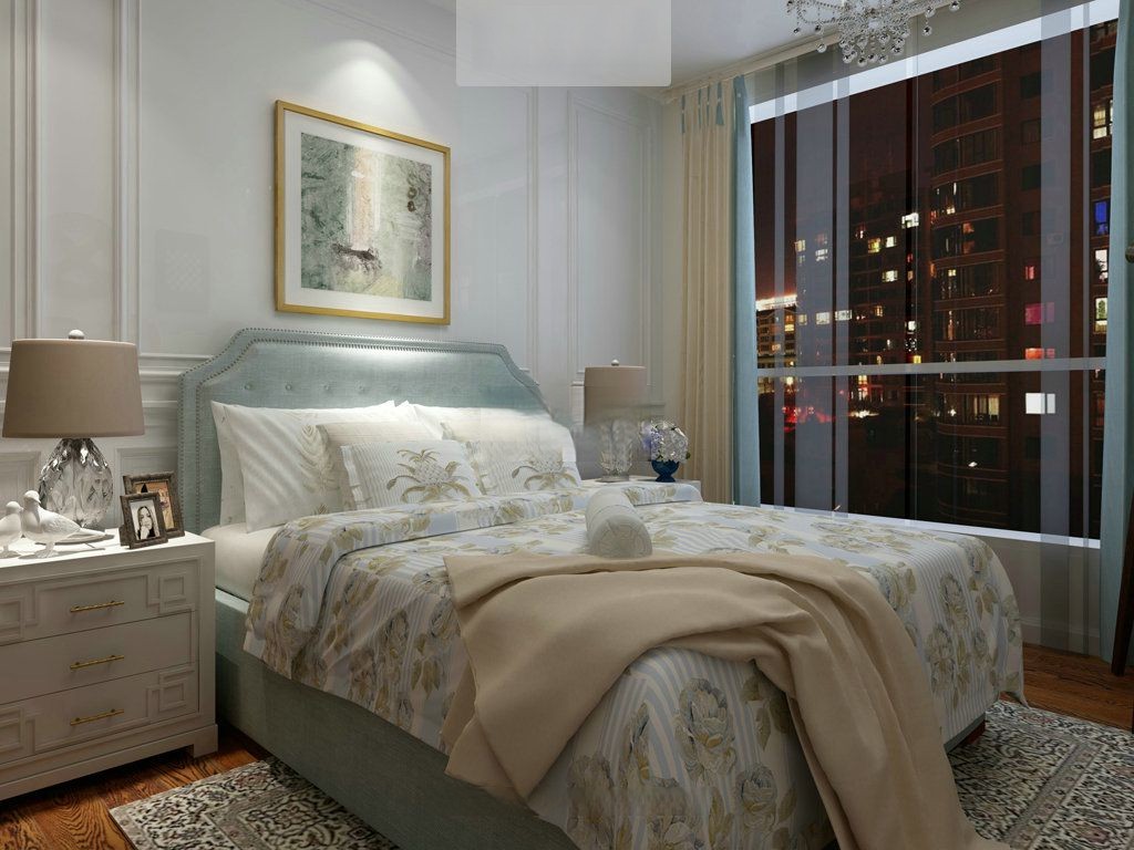 崇明区300平新古典风格大平层卧室装修效果图