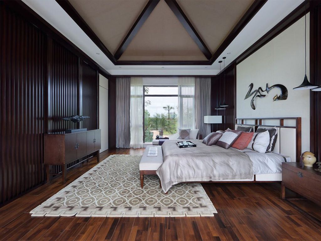 杨浦区橡树湾270平现代轻奢风格联排别墅卧室装修效果图