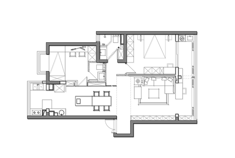 黄浦区绿地名人坊110平现代风格公寓装修效果图