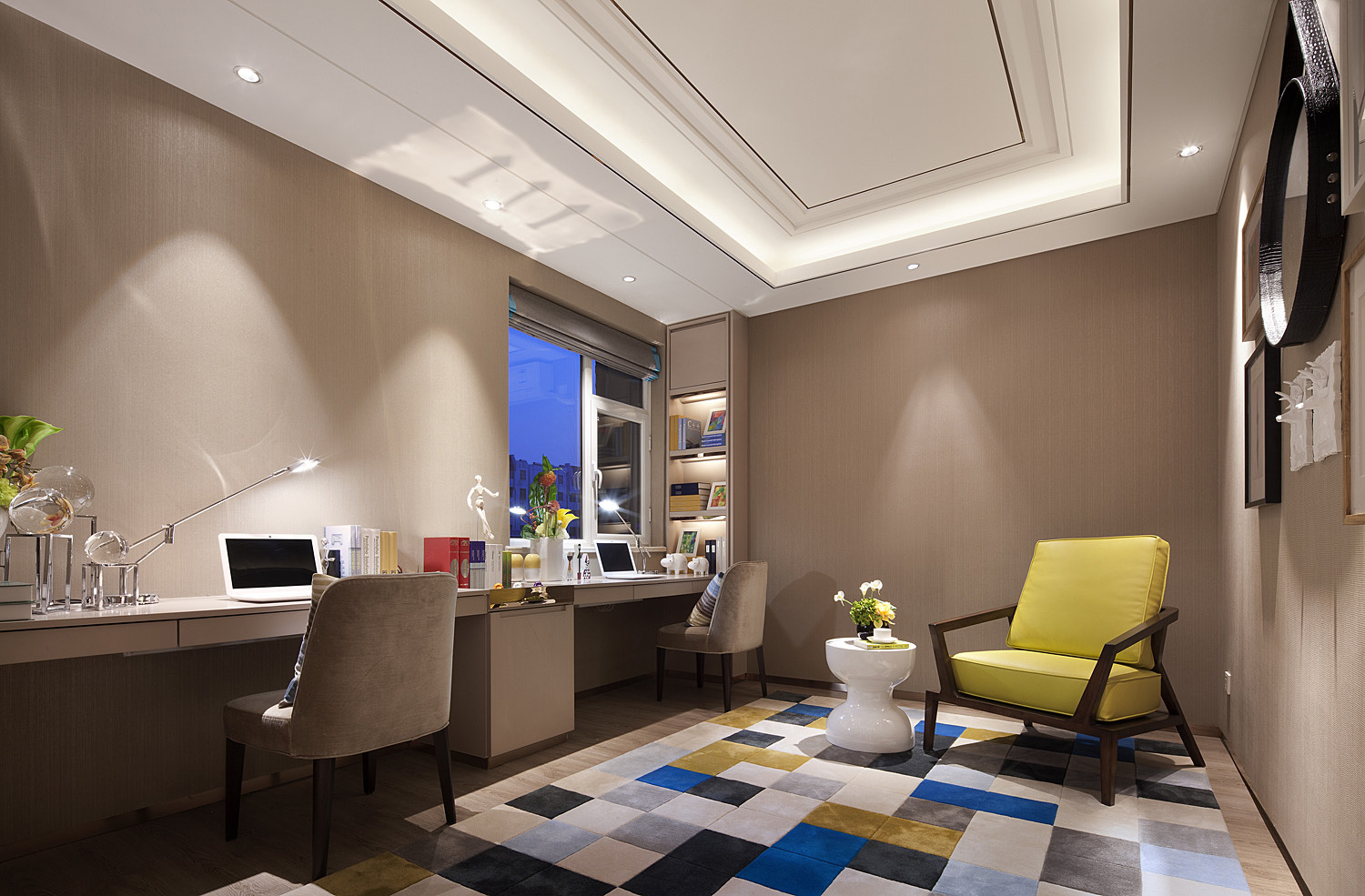 浦东新沪东公寓128平现代简约风格三室两厅装修效果图