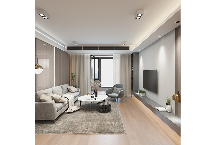 杨浦区建设新苑98平现代风格二居室装修效果图