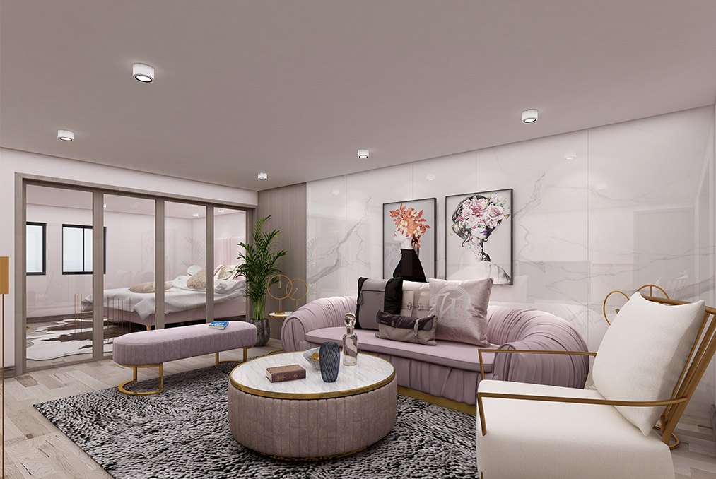 杨浦鼎隆公寓160平轻奢风格复式装修效果图
