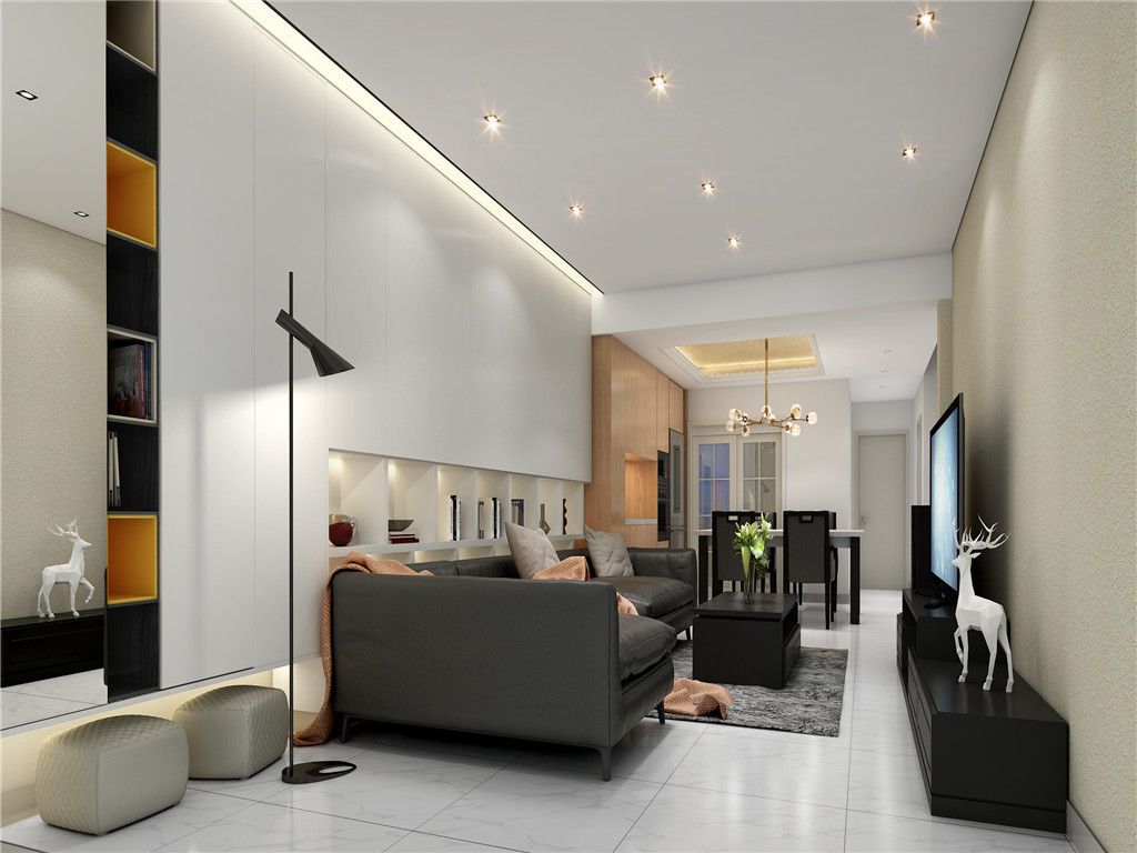 苏州 阿卡迪亚200平现代风格叠加别墅客厅装修效果图