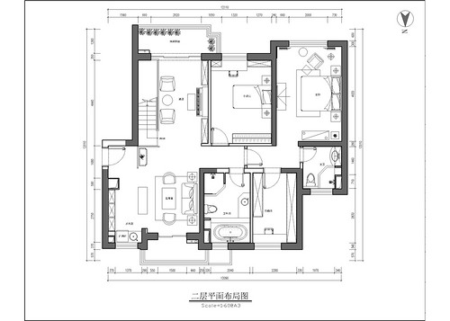 上海新天地河滨280平住宅户型图