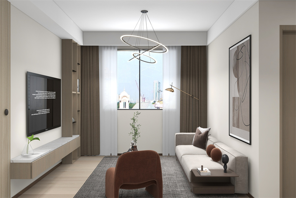 普陀澳门公寓85平现代简约风格二房装修效果图