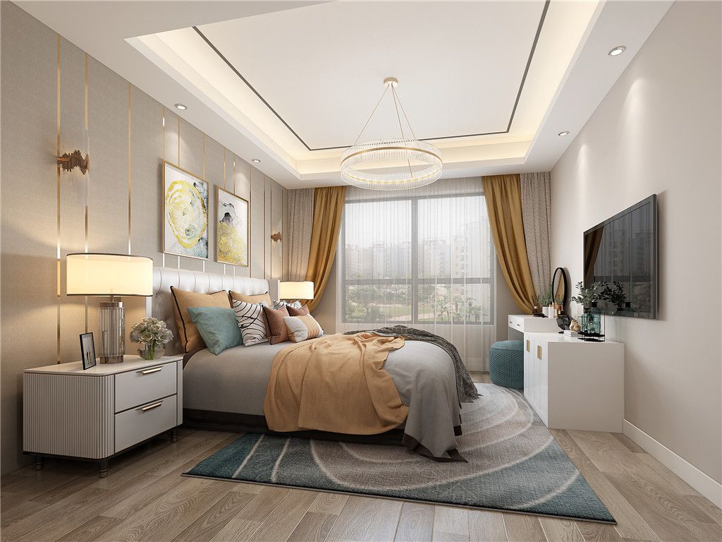 杨浦区上海院子345平欧式风格独栋别墅卧室装修效果图