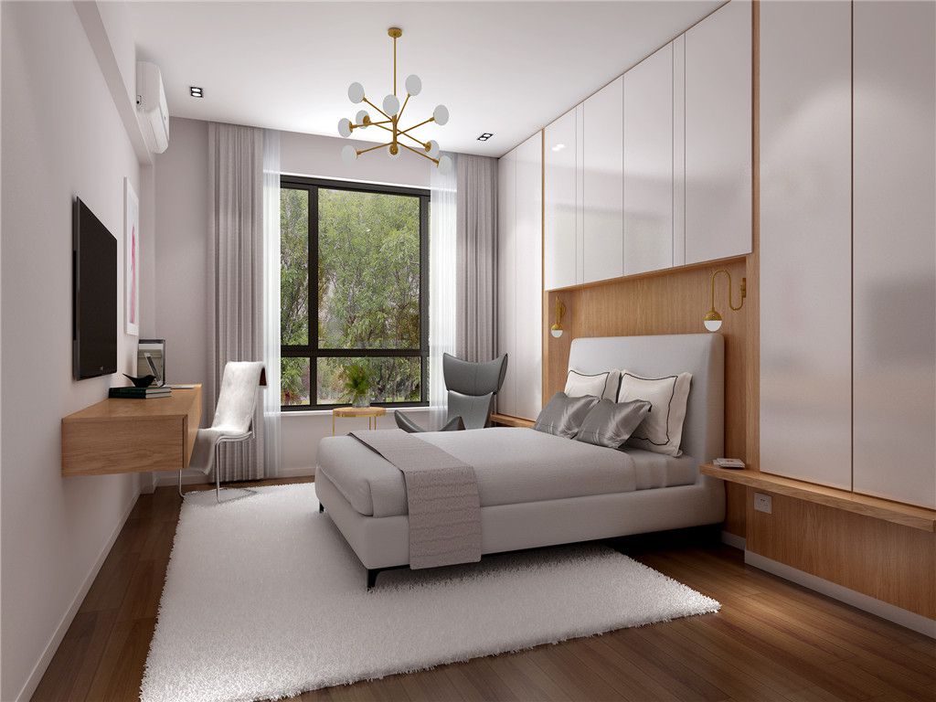 苏州 阿卡迪亚200平现代风格叠加别墅卧室装修效果图