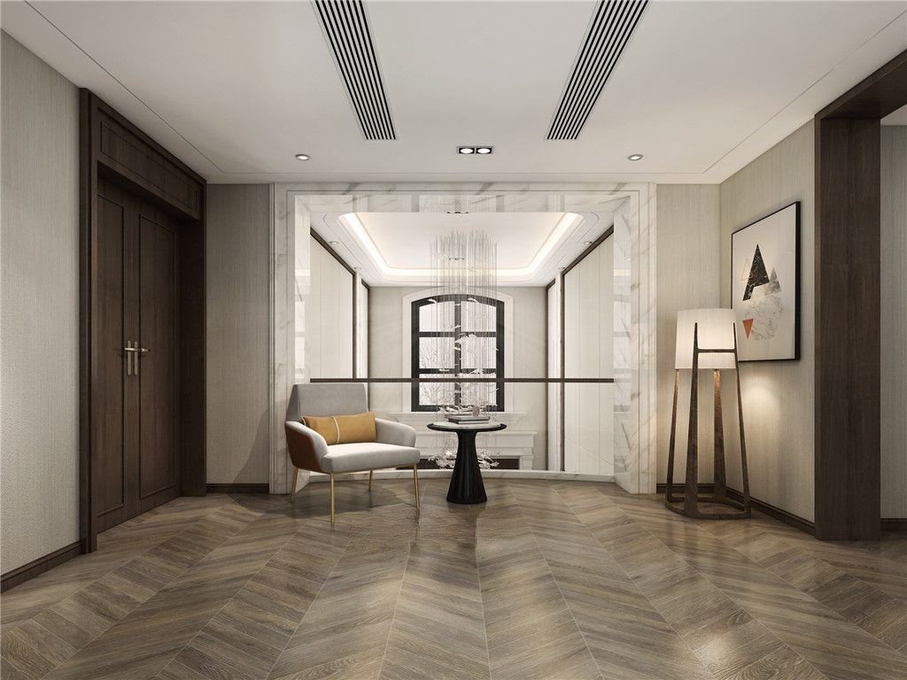 浦东金色维也纳490平现代风格独栋别墅走廊装修效果图