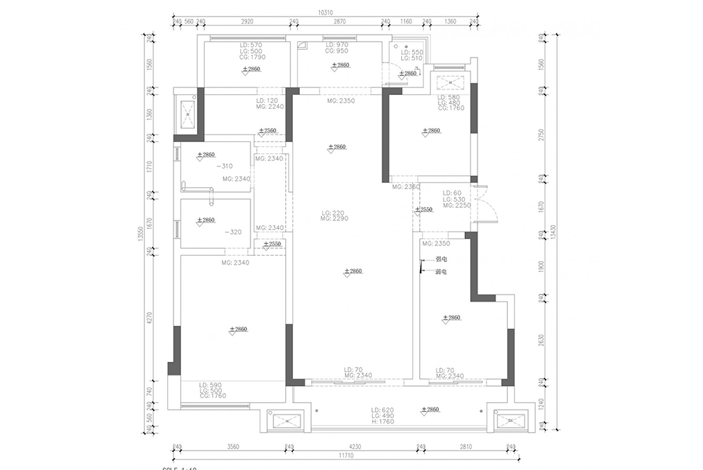 徐汇一品漫城136平现代简约风格三房装修效果图