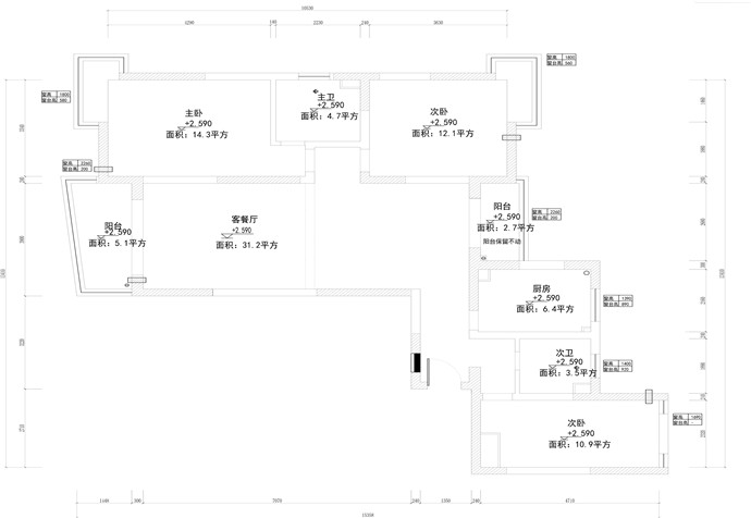 浦东新区上海联洋年华120平美式风格公寓装修效果图