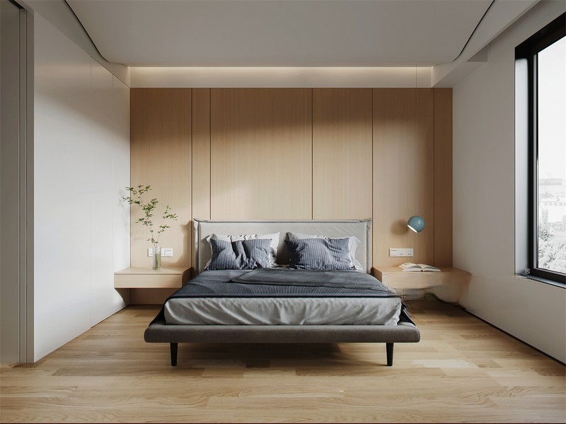 上海中国铁建香榭国际160平现代简约风格复式卧室装修效果图