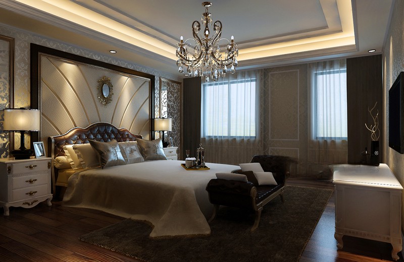 上海上隽嘉苑360平现代前卫风格别墅卧室装修效果图