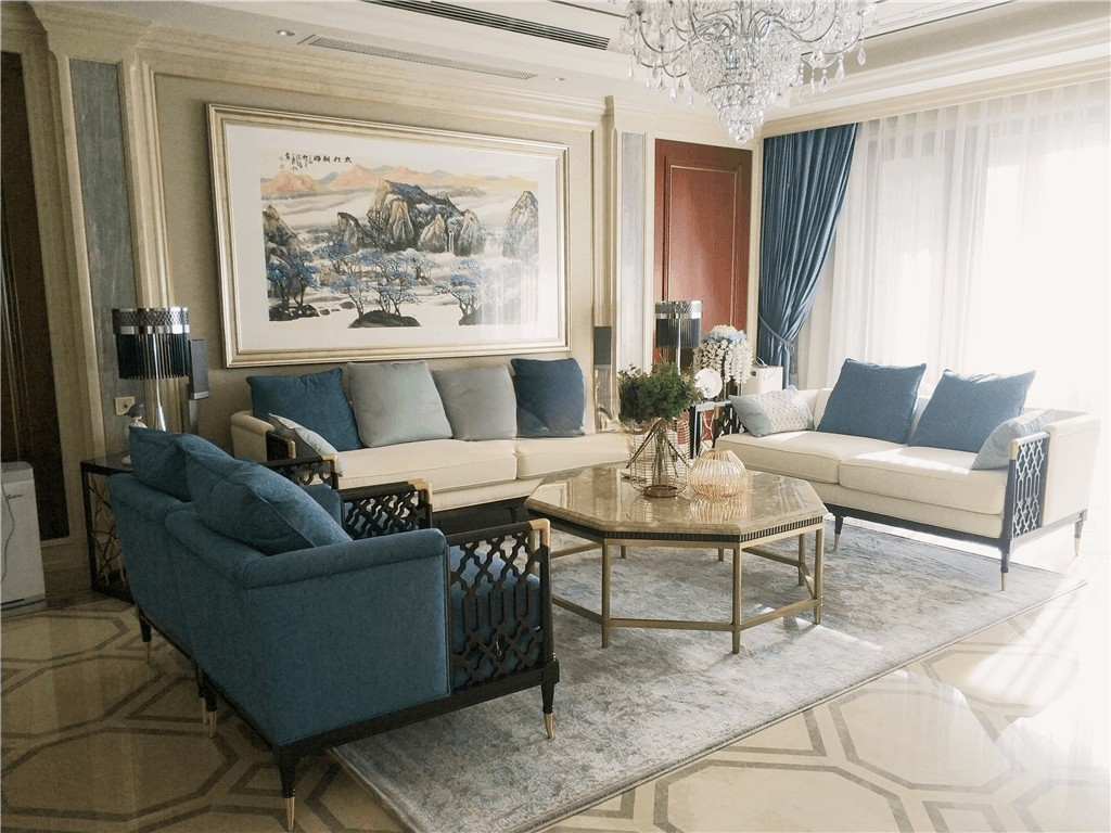 黄浦区泛海国际185平现代风格大平层客厅装修效果图