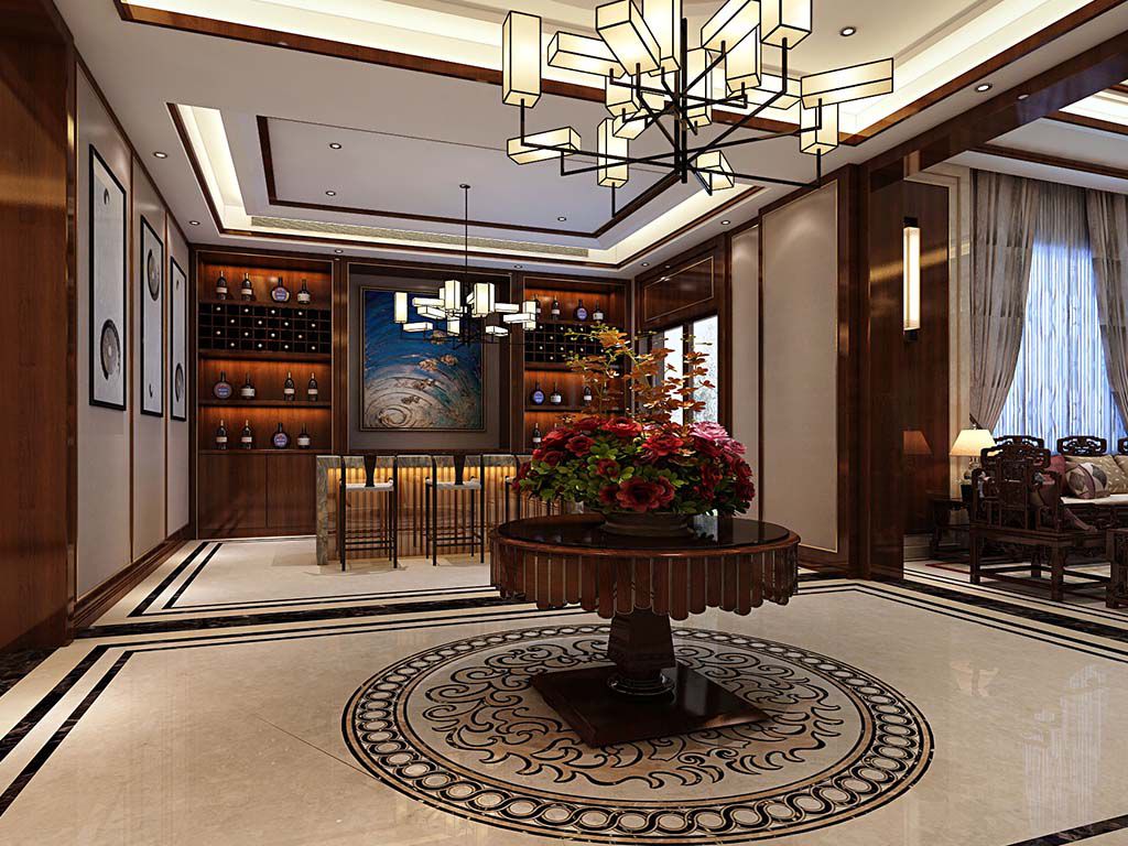 杨浦区中建大公馆700平欧式风格独栋别墅走廊装修效果图