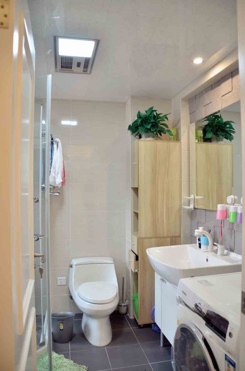 上海恒盛豪庭105平现代简约风格二居室卫生间装修效果图