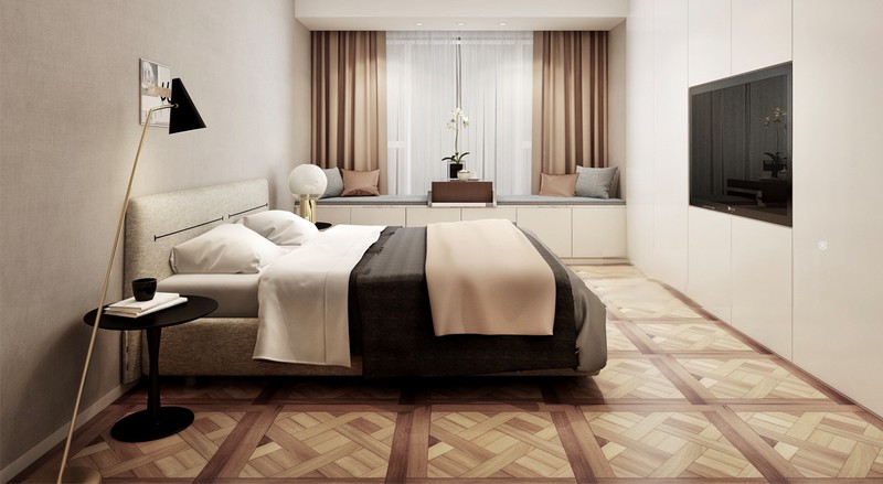 上海东方曼哈顿190平现代简约风格住宅卧室装修效果图