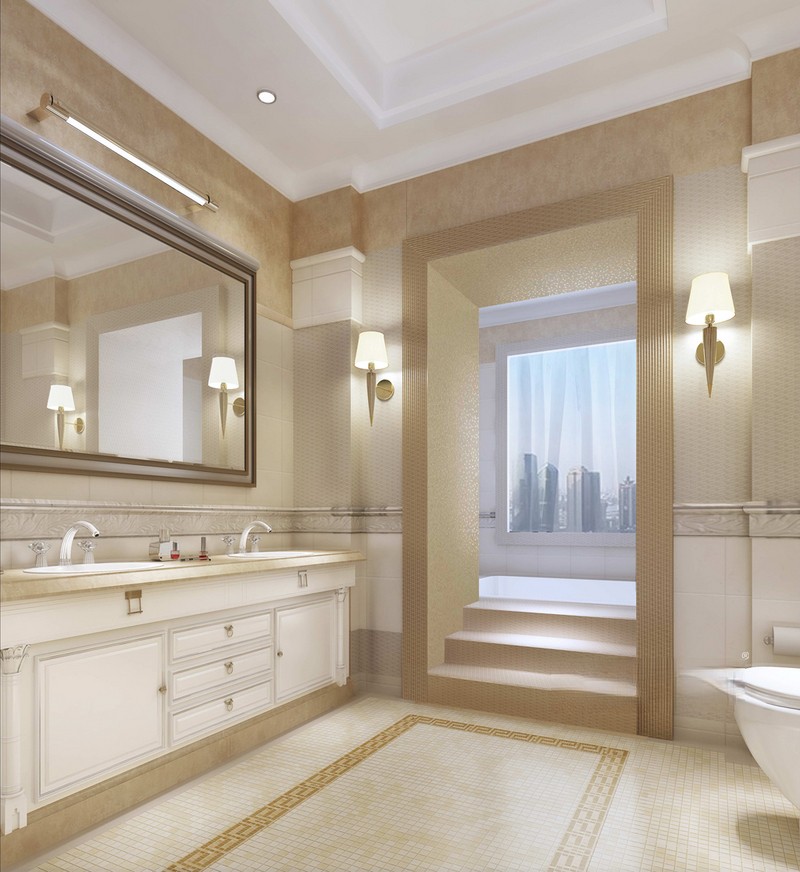 上海汤臣一品426平法式风格别墅卫生间装修效果图