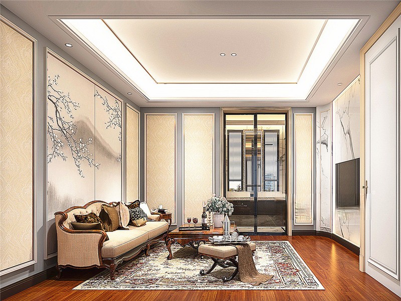 上海自建别墅800平欧式风格别墅客厅装修效果图