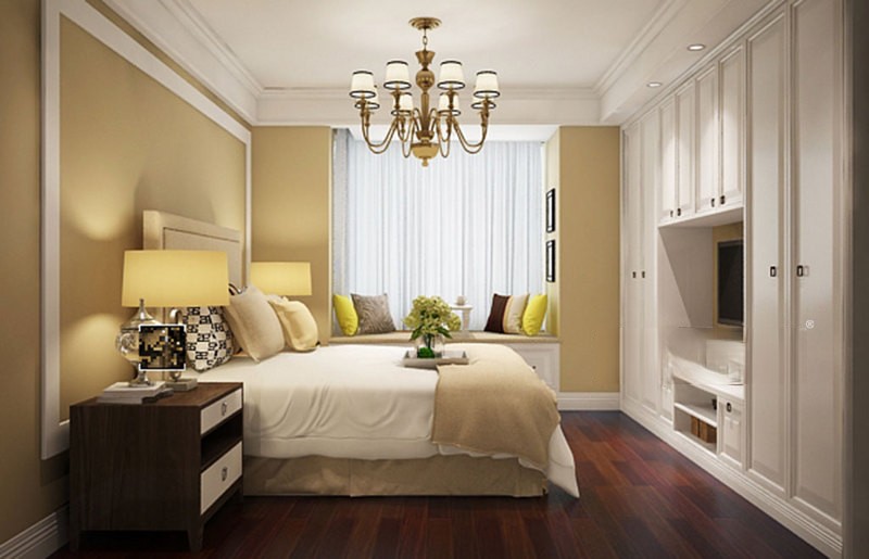 上海上海东海园160平简欧风格住宅卧室装修效果图