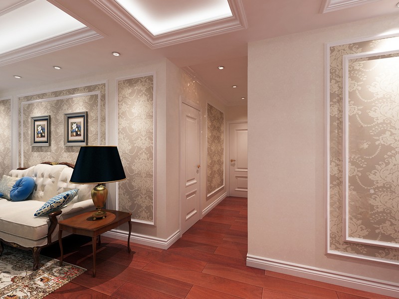 上海保利叶语136平欧式古典风格三居室玄关装修效果图
