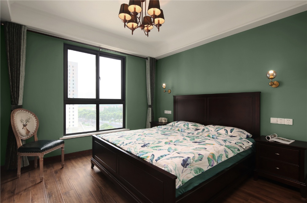 长宁区东方雅苑70美式两室一厅卧室装修效果图