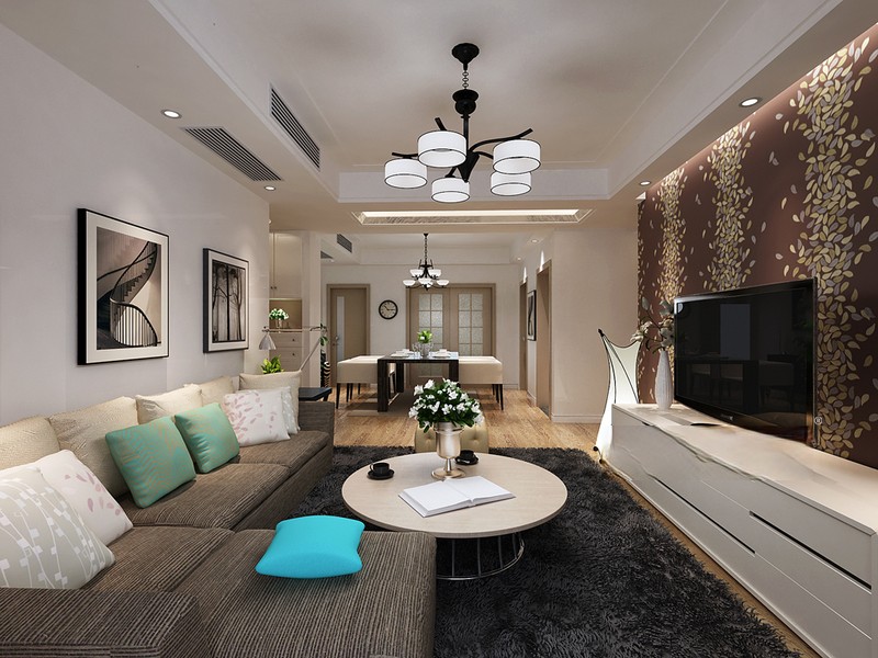 上海保利叶语136平欧式古典风格三居室客厅装修效果图